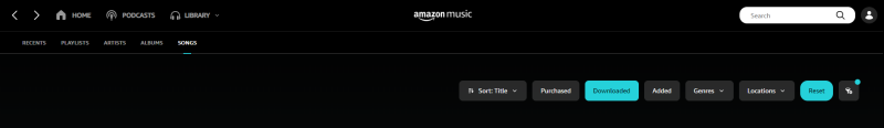amazon music downloaded button