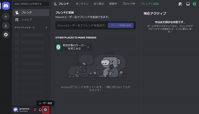 Discordユーザー設定