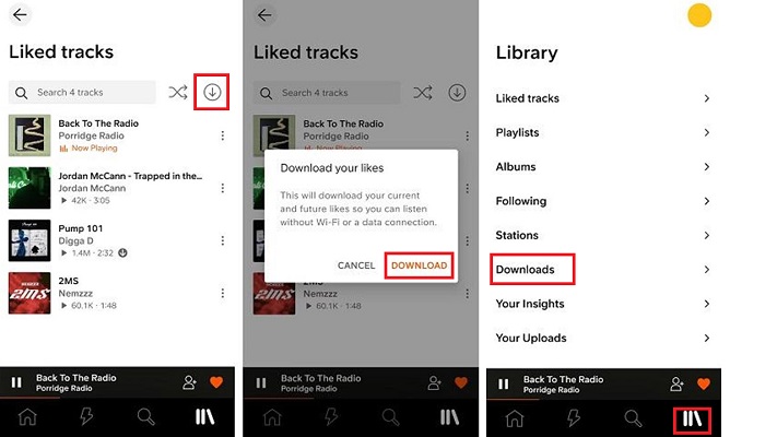 モバイルSoundCloudをオフラインで再生