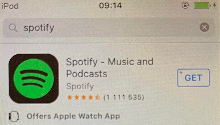 iPodでSpotifyをダウンロード