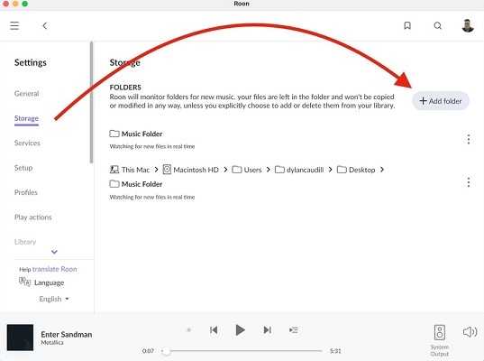 ダウンロードしたQobuz音楽をRoonで再生