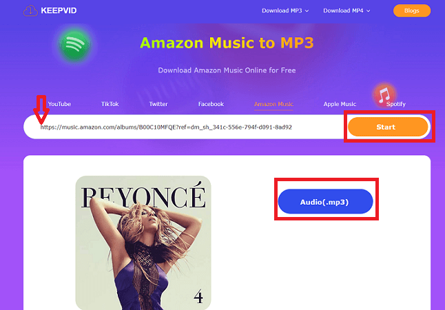 KeepVidでAmazon Prime MusicのDRMを解除