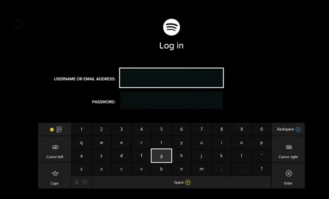 Xbox OneでSpotifyをログイン