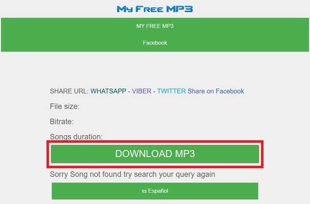 MyFreeMP3でダウンロード