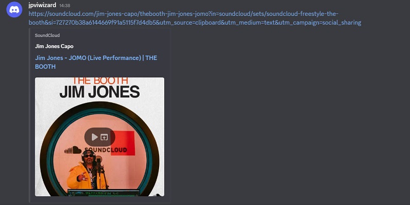 DiscordでSoundCloudの音楽を共有