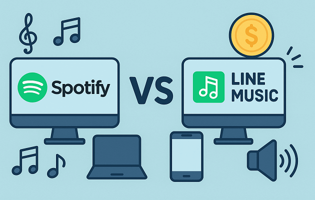 Spotifyとラインミュージックを比較