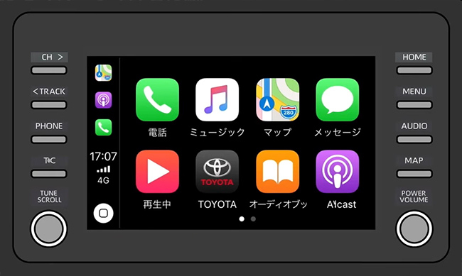 トヨタのApple CarPlay画面