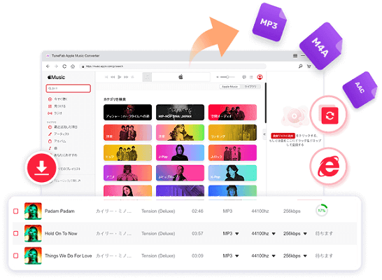 TuneFab Apple Music 変換ソフトのインターフェース